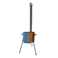 Печь для казана с дымоходом на 16л 40см сталь (2мм)-№Pech16L2m в Астане