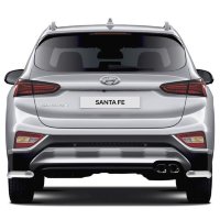 Защита заднего бампера d57 Уголки Hyundai SantaFe (2018-2020)-№R.2312.004 от Auto-Land