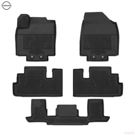Коврики в салон Nissan Pathfinder R53 (2021-2026) 3 ряда, раздельные сиденья-№KR7486T089CA в Таразе от Auto-Land