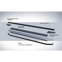 Пороги для Honda Pilot (2016-2022)  &quot;Black&quot; -№F180ALB.2105.1 от Auto-Land