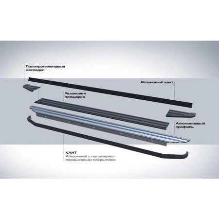 Пороги для Honda Pilot (2016-2022)  "Black" -№F180ALB.2105.1 в Алмате от Auto-Land