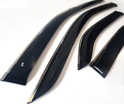 Дефлекторы окон Ford Mondeo (2014-2023) с хромированным молдингом-№F34614CR в Алмате от Auto-Land