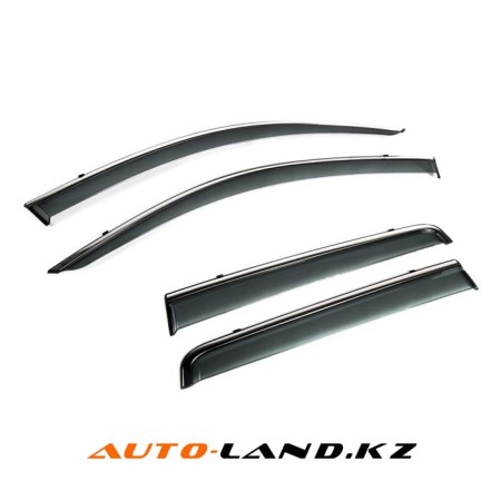 Дефлекторы окон Volkswagen Touareg (2007-2010) с хромированным молдингом-№SVOTOU0732-Cr в Кокшетау от Auto-Land