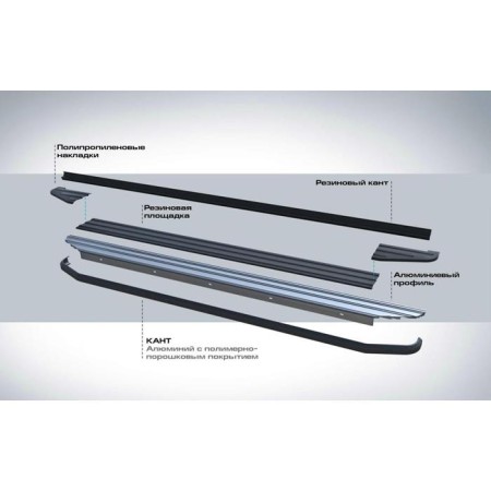 Пороги для Hyundai Santa Fe (2018-2020) "Premium-Black"-№A180ALB.2307.1 в Алмате от Auto-Land