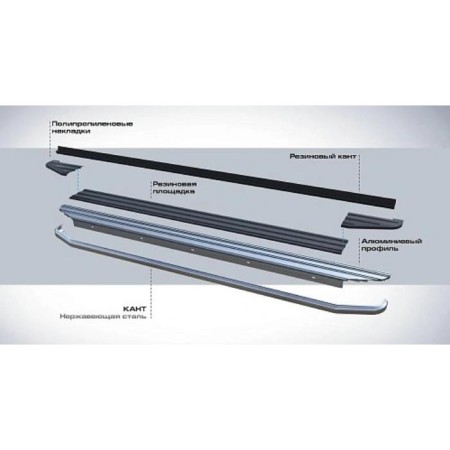 Пороги для Chevrolet Captiva (2011-2015)/Opel Antara (2010-2015) "Premium"-№A173ALP.4201.1 в Алмате от Auto-Land