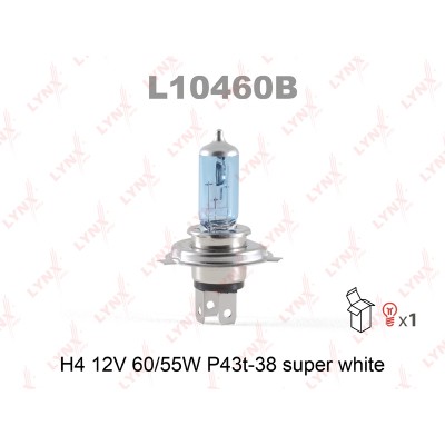 Лампа LYNX H4 12V 60/55W P43t-38 SUPER WHITE-№L10460B в Астане от Auto-Land