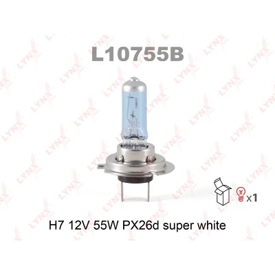 Лампа LYNX H7 12V 55W PX26d SUPER WHITE-№L10755B в Алмате от Auto-Land