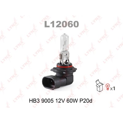 Лампа LYNX HB3 9005 12V 60W P20d-№L12060 в Алмате от Auto-Land