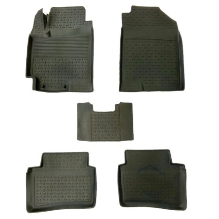 Коврики в салон Hyundai Accent/Solaris (2017-2024)/Kia Rio (2017-2024) с высокими бортиками-№88211 в Астане от Auto-Land