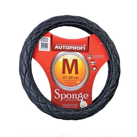 Оплётка руля спонжевая SP-9010 BK (M)-№SP-9010 BK (M) в Алмате от Auto-Land