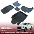 Коврики в салон Mitsubishi L200 (2019-2024) 3D LUX -№3D.MIT.L.BV.19G.08X22 в Астане