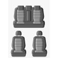 Авточехлы из экокожи Skoda Rapid 2012- / Volkswagen Polo лифтбек 2020- Ромб чёрный-№210273 в Паводаре