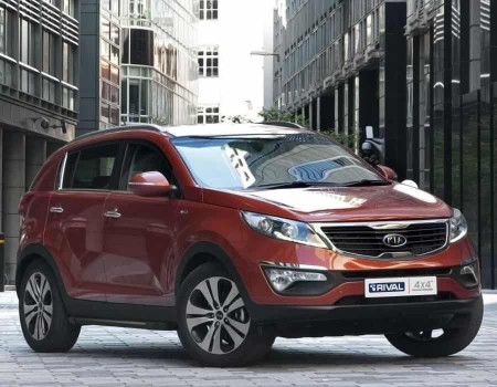 Пороги для Hyundai ix35 (2010-2015)/Kia Sportage (2010-2015) "Black"-№F173ALB.2303.2 в Алмате от Auto-Land