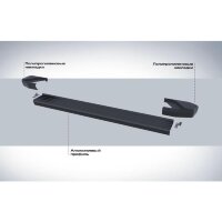 Пороги для Volkswagen Touareg R-Line (2015-2018) &quot;Black&quot;-№F193ALB.5801.4 от Auto-Land