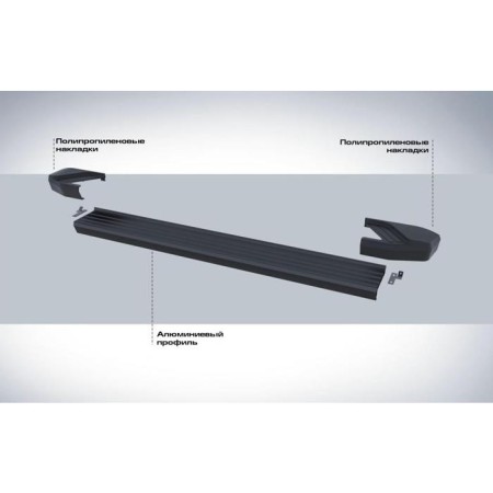 Пороги для Volkswagen Touareg R-Line (2015-2018) "Black"-№F193ALB.5801.4 в Алмате от Auto-Land