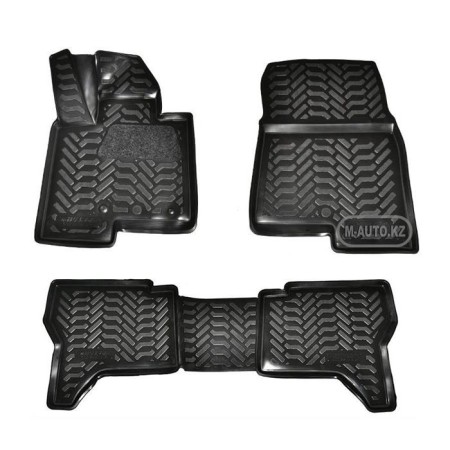 Коврики в салон Mitsubishi Pajero IV (2006-2021) 3D с подпятником-№61007 в Алмате от Auto-Land