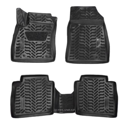 Коврики в салон Nissan Tiida (2015-2024) хетчбек, 3D с подпятником-№61254 в Алмате от Auto-Land