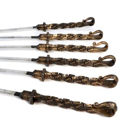 Шампур с ручкой горячей ковки (Крючок золото) 50см-№S-548 в Астане от Auto-Land