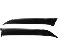 Дефлекторы окон Hyundai Santa Fe (2018-2023) 3 часть, с хромированным молдингом-№HE26418(3)CR от Auto-Land