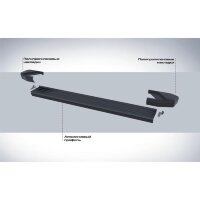 Пороги для Nissan X-Trail (2013-2018)/Koleos (2017-2022)/Nissan Qashqai (2013-2022)  &quot;Black&quot;-№F173ALB.4113.1 от Auto-Land