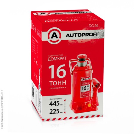 Домкрат гидравлический бутылочный 16 тонн 1/2-№DG-16 в Астане от Auto-Land
