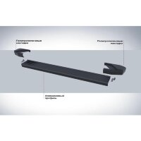 Пороги для Nissan Qashqai (2007-2013)/X-Trail (2007-2015) &quot;Black&quot;-№F173ALB.4104.5 от Auto-Land