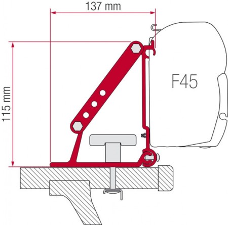 Крепёж на поперечины для маркиз Fiamma серии F45s/F35pro/C, модель крепежа Kit Auto-№98655-310 в Астане от Auto-Land