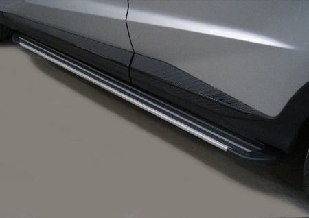 Пороги алюминиевые ''Slim Line Silver'' 1720 мм-№JETX70PL23-03S в Астане от Auto-Land