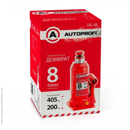 Домкрат гидравлический бутылочный 8 тонн 1/4-№DG-08 в Алмате от Auto-Land