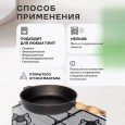 Сковородка чугунная с деревянной ручкой 260*60-№skovor260dr в Алмате